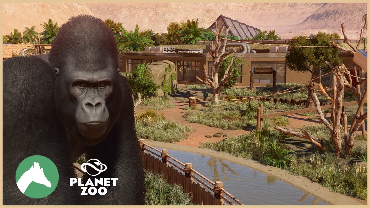Gorilla Indoor & Outdoor Habitat | Desert Adventure Park | Planet Zoo