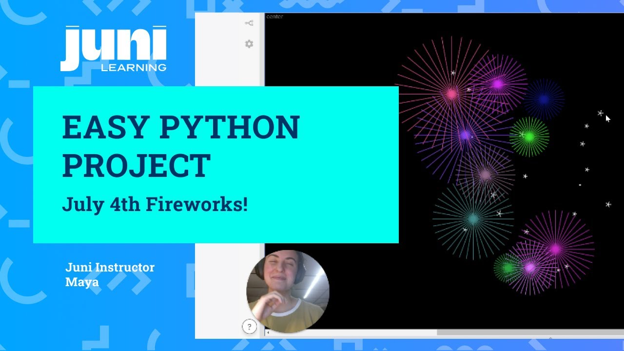 Python Beginner Project Tutorial - Design July 4th Fireworks!
