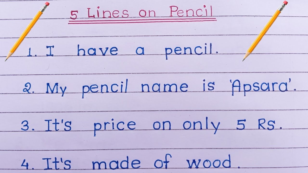 5 lines on pencil//5 points on pencil//5 lines essay on pencil//five points essay on pencil//