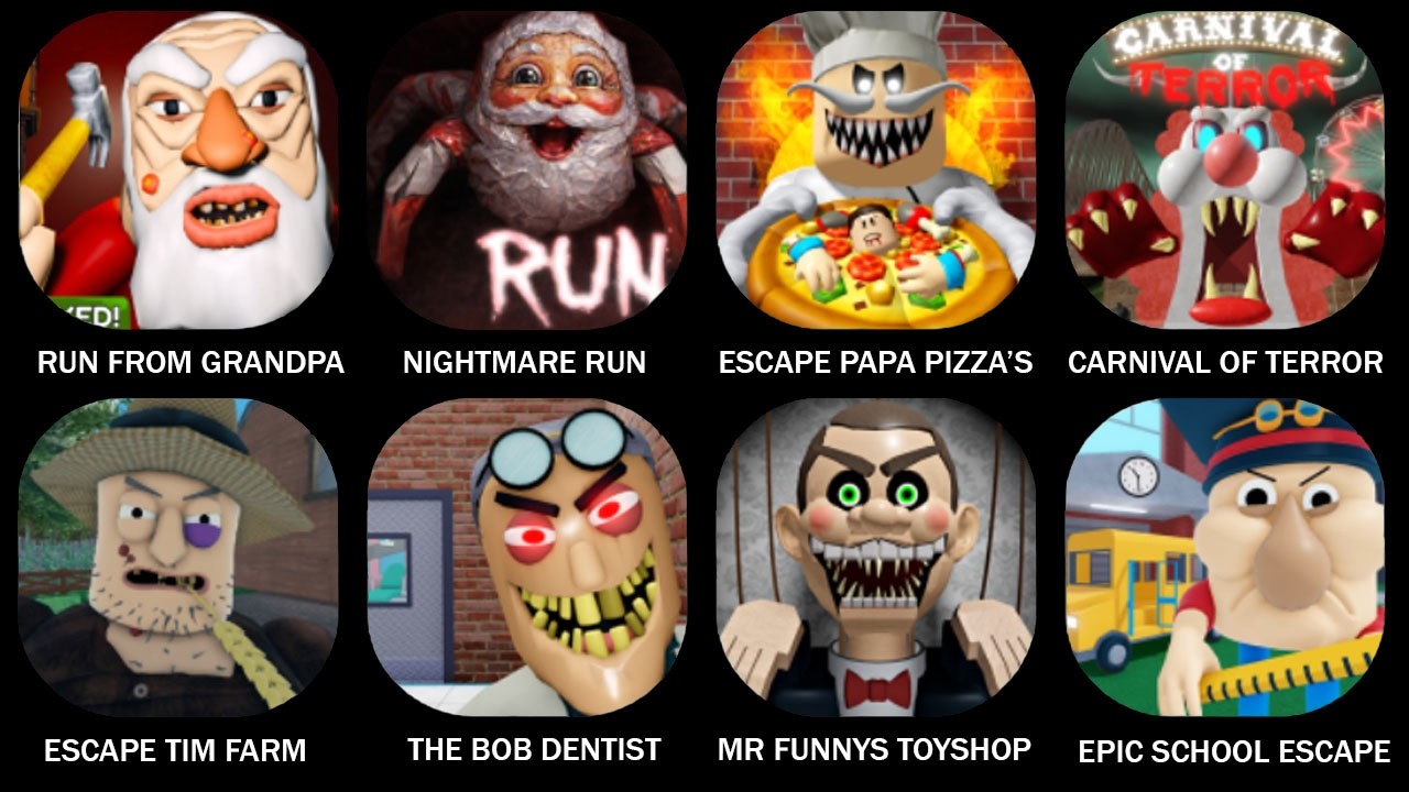 RUN FROM GRANDPA! (SCARY OBBY), NIGHTMARE RUN, ESCAPE PAPA PIZZA'S PIZZERIA!,