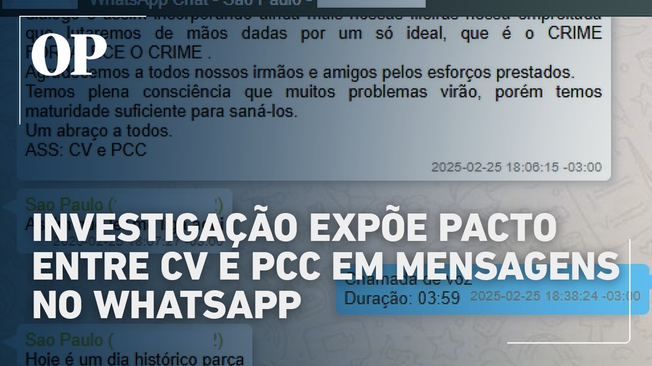 Investigação revela pacto entre CV e PCC negociado por mensagens no WhatsApp