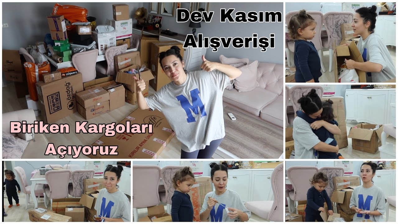 EFSANE KASIM ALIŞVERİŞİM 📦  OĞLUMLA BERABER BİRİKMİŞ KARGOLARI AÇIYORUZ 😍