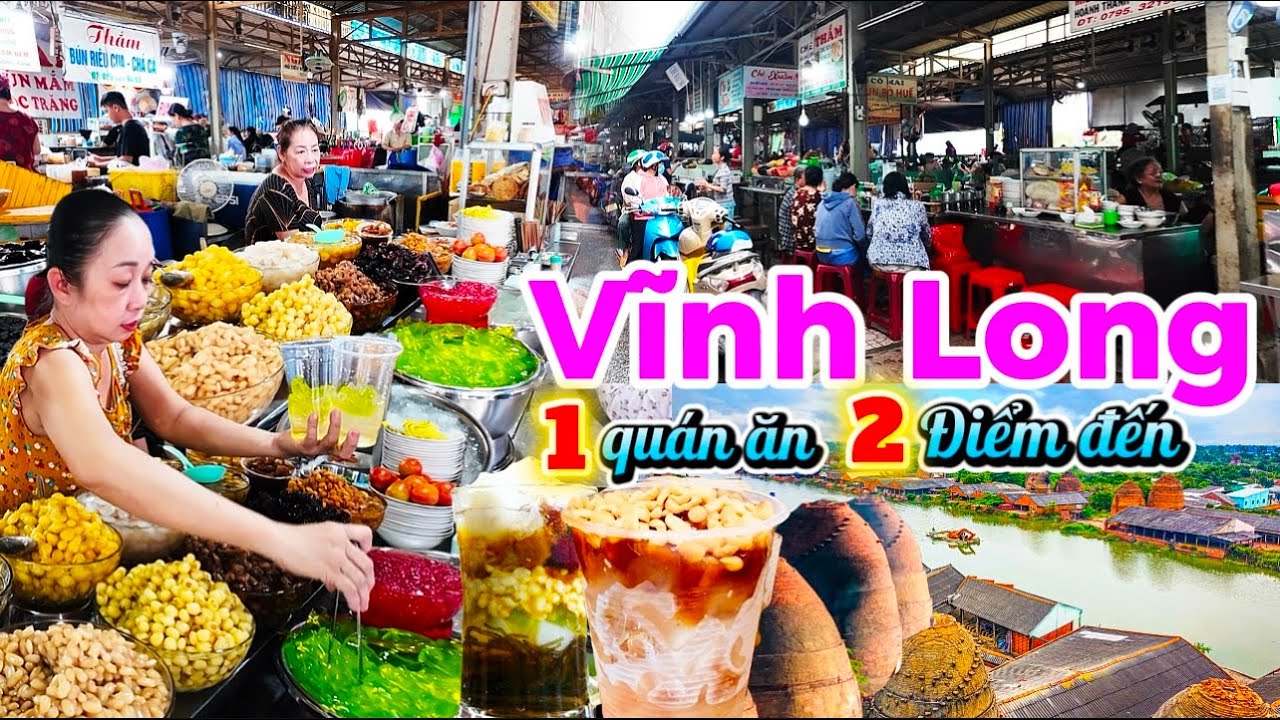 1042. Множество вкусных блюд на рынке Винь Лонг и посещение двух туристических достопримечательно...