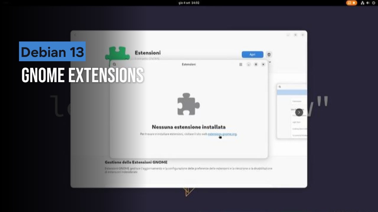 Debian 13: Come Installare e Usare le GNOME Extensions