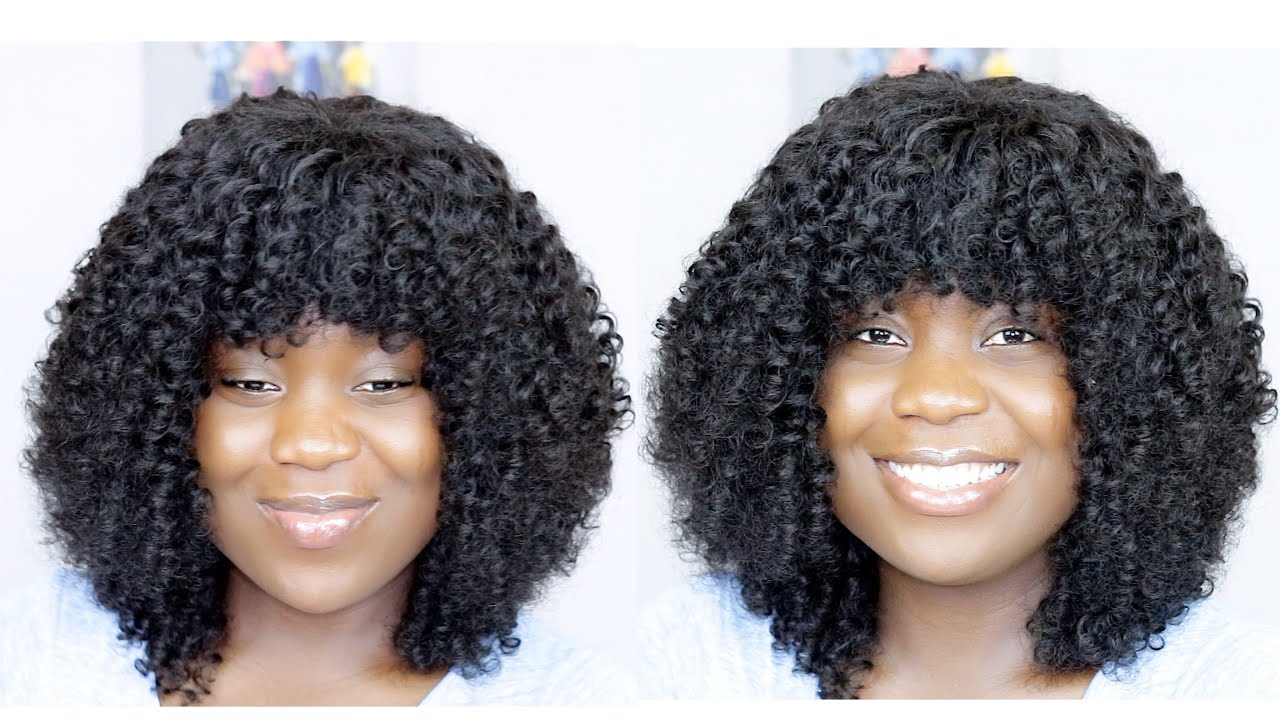 FULL SEW IN NO CLOSURE NO LEAVE OUT WITH BANGS / NO FRONTAL / DETAILED CURLY AFRO BANGS WIG TUTORIAL