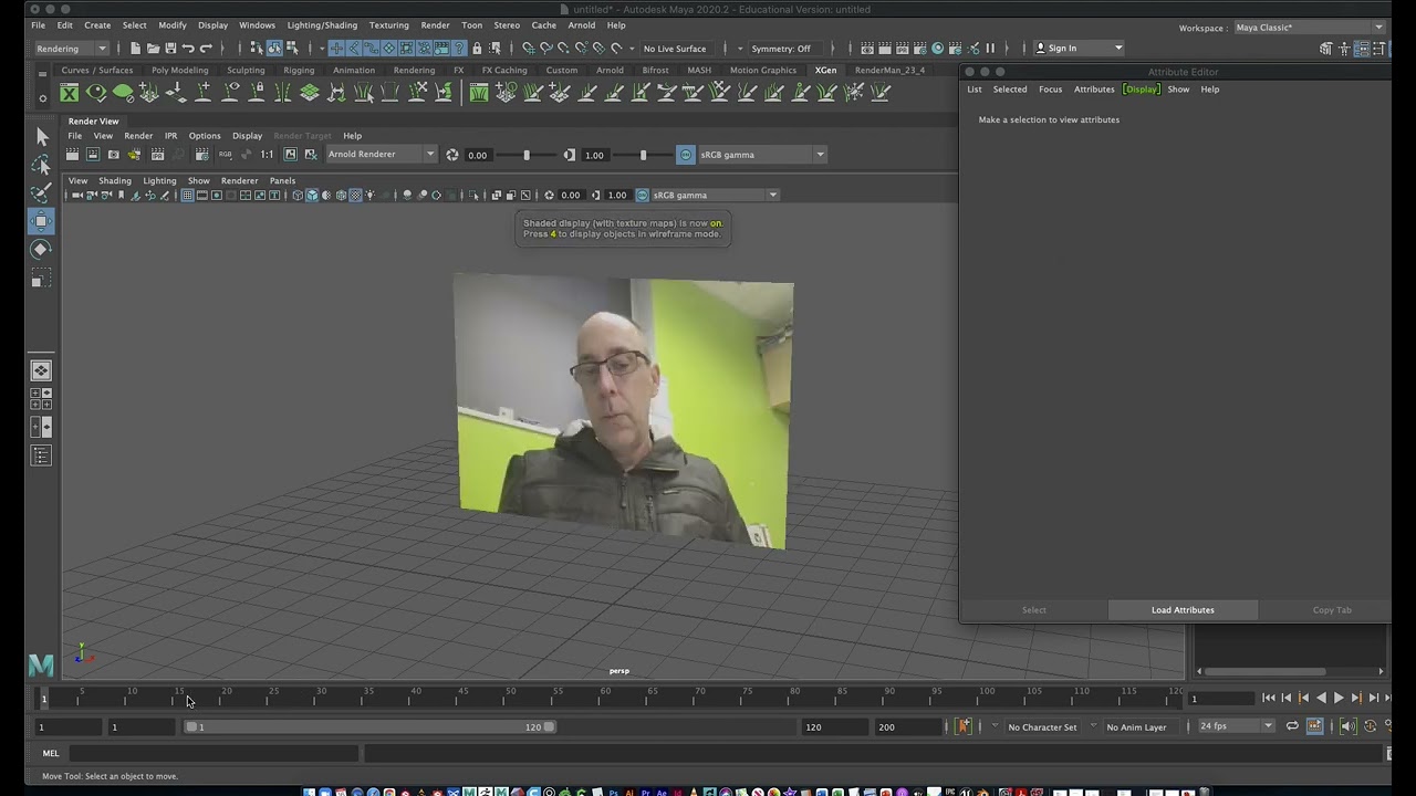 Importing reference movie clips into Maya