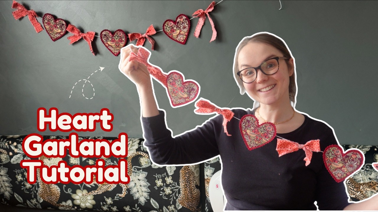 How to Sew a Scalloped Heart Garland (FREE Template | Beginner Tutorial)