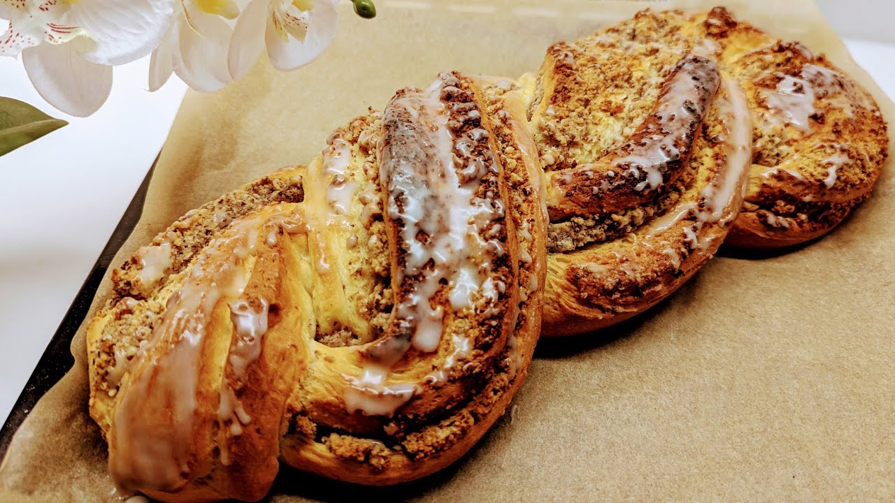 Fantastischer Nusszopf mit viel Füllung und weichem Hefeteig! Einfaches Rezept