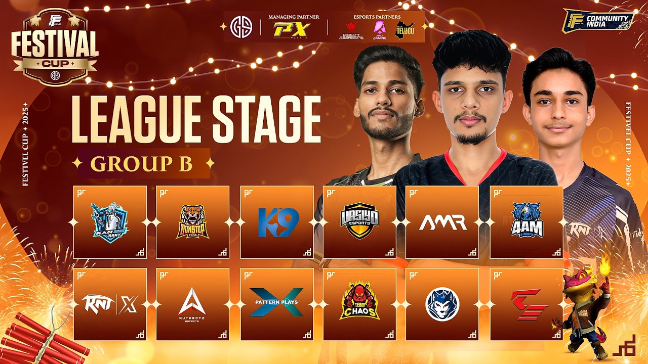 FESTIVAL CUP FF | LEAGUE STAGE - B | BATTLE ROYALE | ft. @vasiyocrj7@NonstopGaming_@FFCoach_Duker