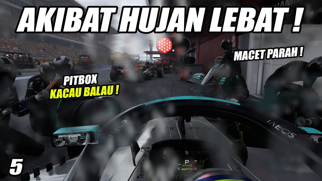 Cuaca Buruk ! Safety Car Sampai Turun Kelintasan ! | F1 22 CAREER #5