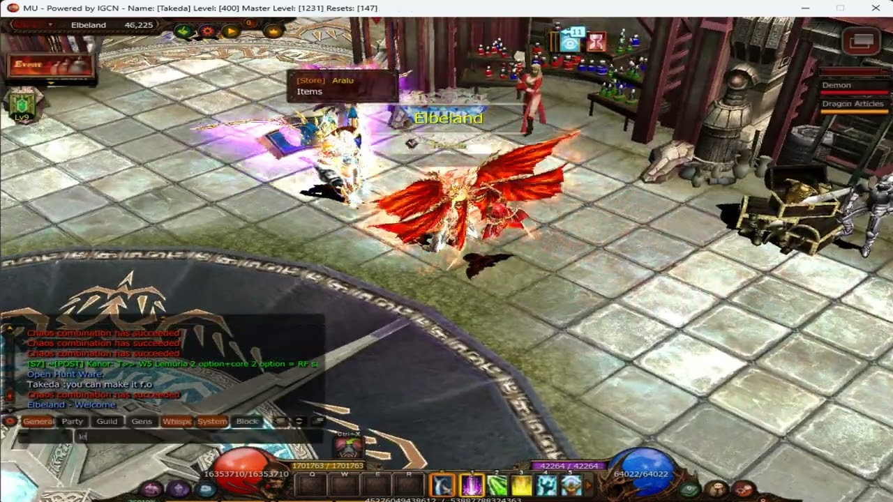 Dragon.mu How to Craft From Blood Angel Weapon to Lightning Weapon Mu Online Season 20