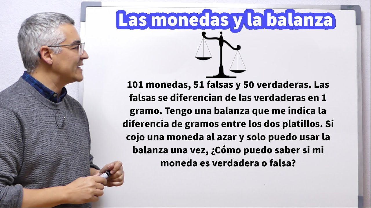Acertijo de las monedas y la balanza. Lógica matemática.