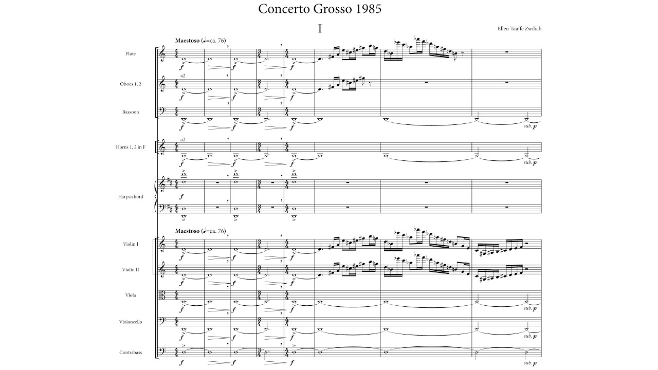 [Score] Concerto Grosso 1985 - Ellen Taaffe Zwilich (for chamber orchestra)