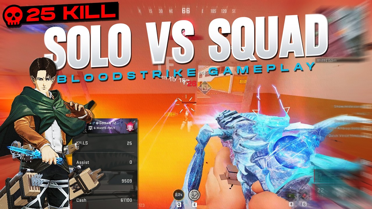 BLOODSTRIKE - SOLO VS SQUAD 25 KILL INSANE GAMEPLLAY 240 FPS HIGH GRAPHIC