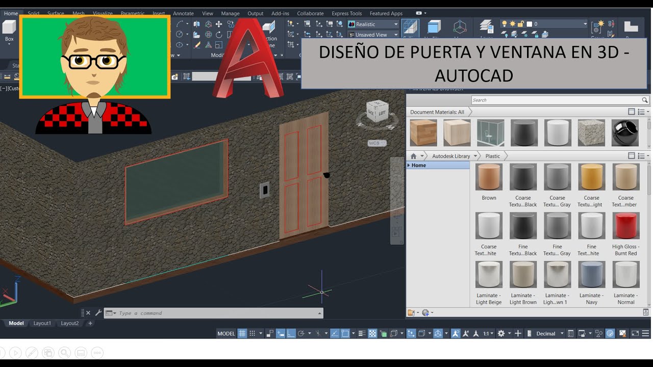 AutoCAD 3D Avanzado - Puerta y Ventana (Arquitectura).