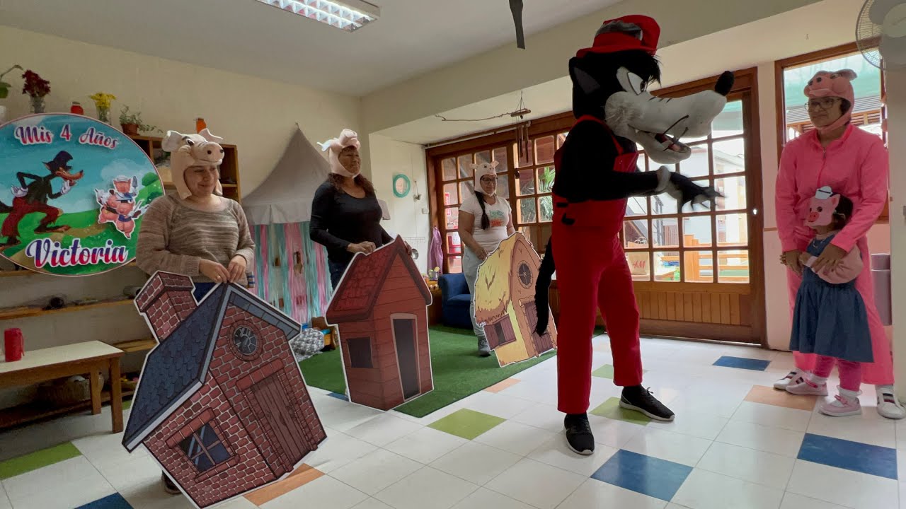 Teatro de los tres cerditos 🐷 y el lobo feroz 🐺 😁😁😁