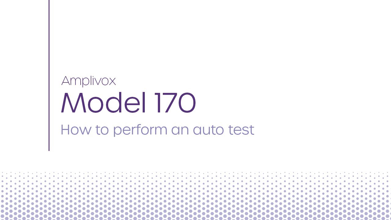 Model 170  |  How to perform an auto test