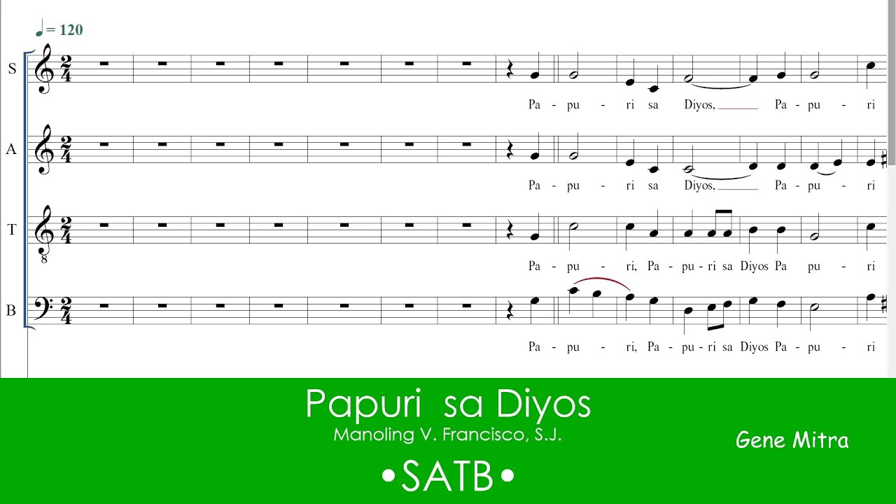 Papuri sa Diyos • Manoling V  Francisco, S J  • SATB