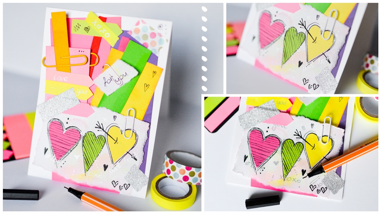 How to Make - Easy Memo Note Card Valentine's Day - Step by Step DIY | Kartka Walentynkowa Notatnik