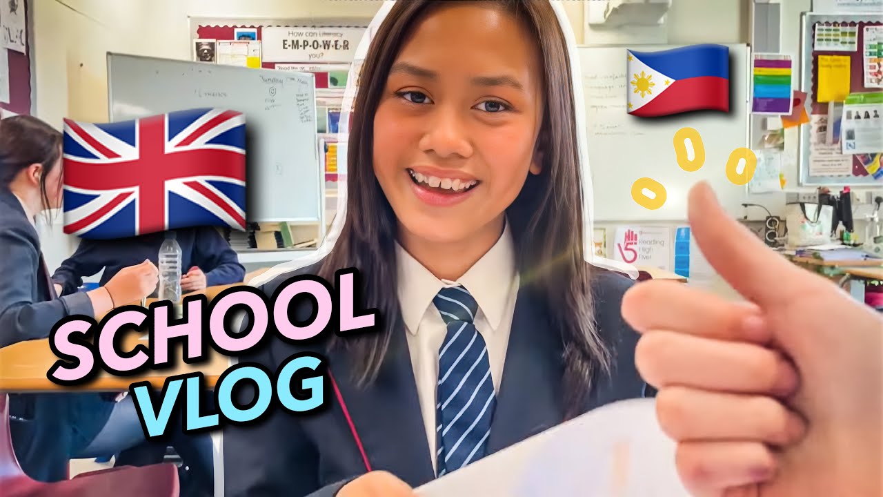 HIGH SCHOOL IN THE UK VLOG  (THE END OF SCHOOL) | OUR FRIEND TRYING FILIPINO SNACKS