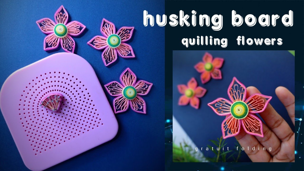 How to make quilling flowers using a husking board🏵 |quilling flower tutorial 6 @GratuitFolding