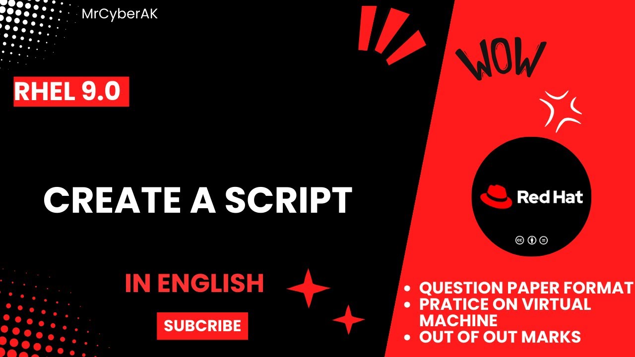 RHCSA EXAM QUESTIONS | CREATE A SCRIPT | RHCSA 9 | English Tutorial