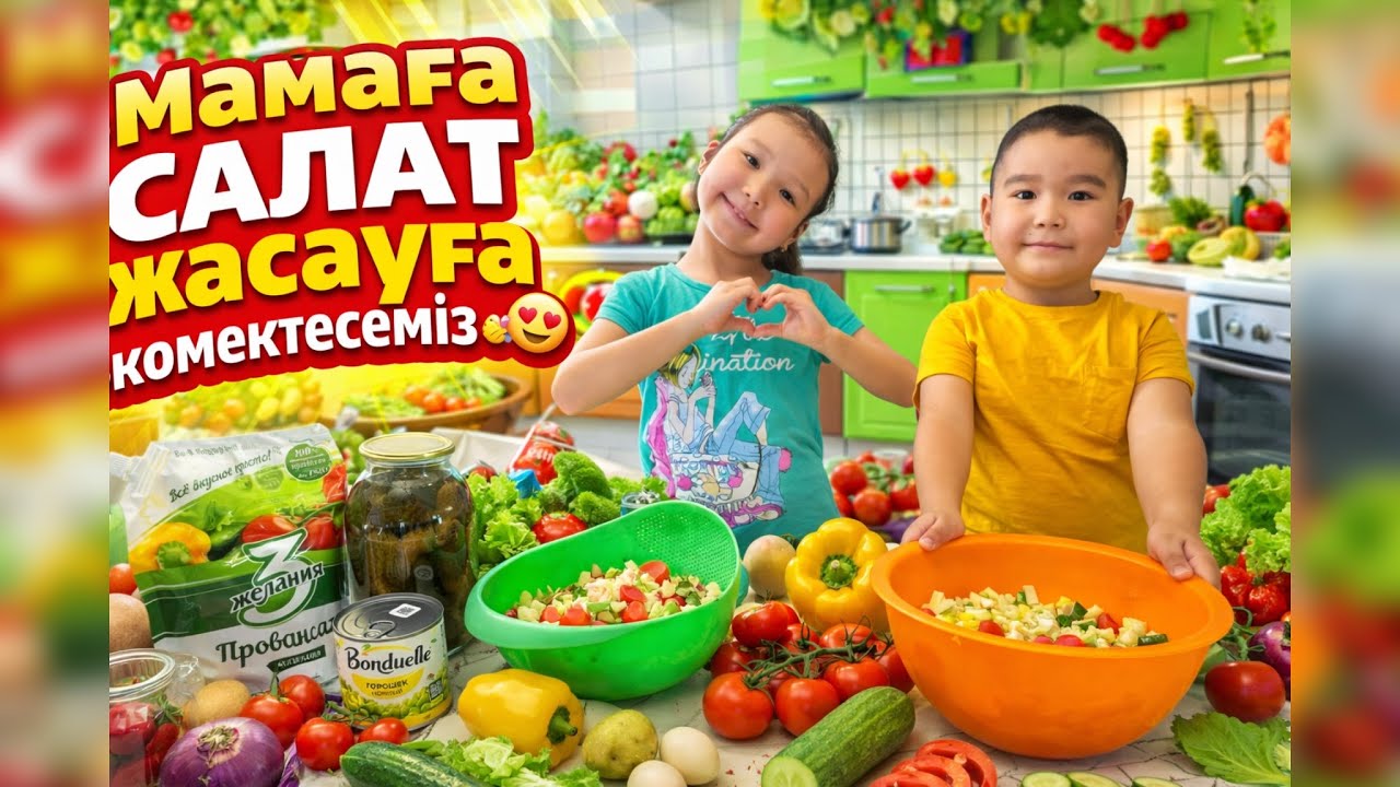 Мамаға САЛАТ жасауға көмектесеміз😍👍🥰