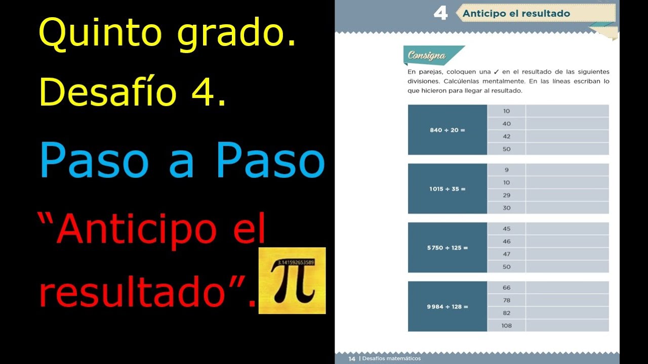 ✅QUINTO GRADO 👉DESAFÍO 4 ANTICIPO EL RESULTADO😲😲😲