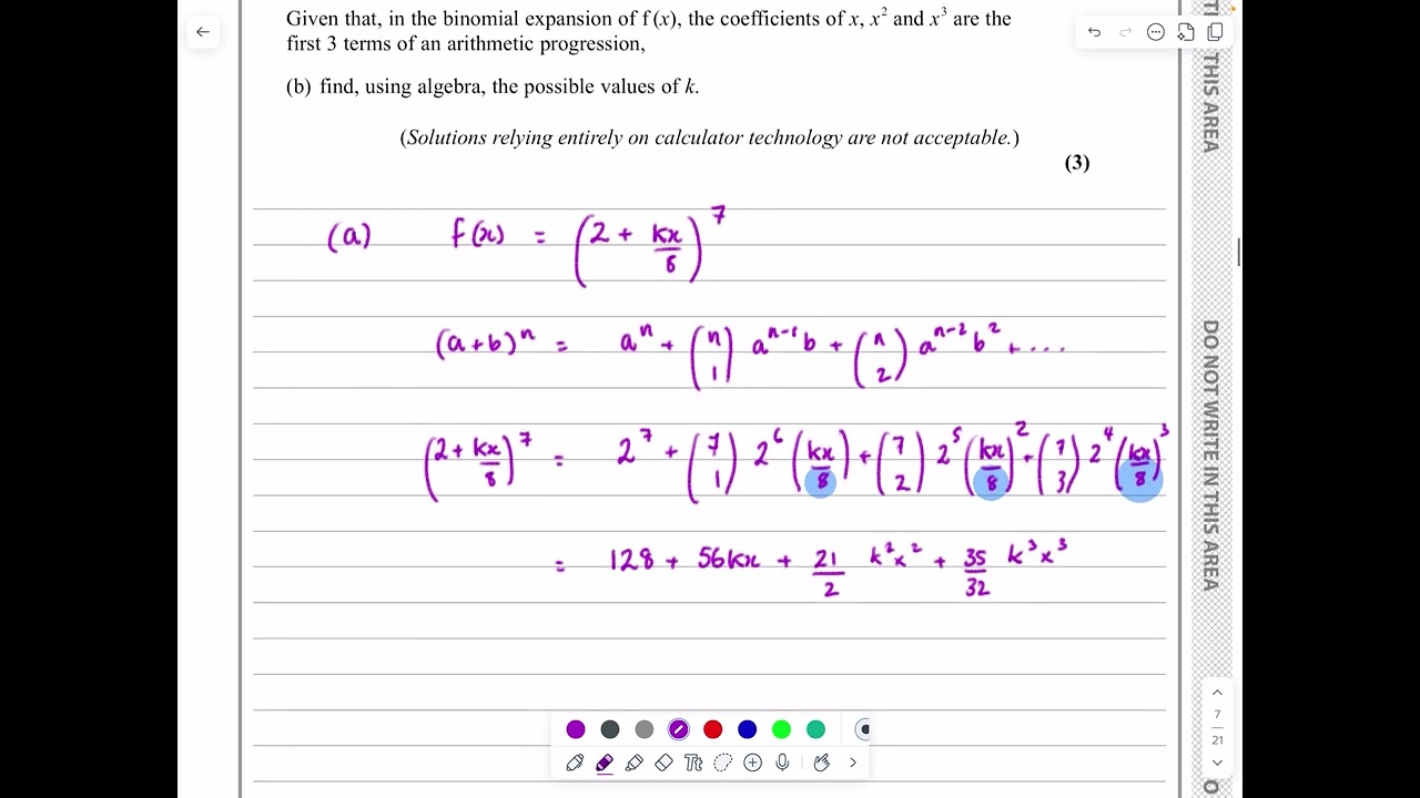 IAL, Edexcel, Jan 2023, P2, Q3, The Binomial Expansion, Sequences and Series, Pure, Peters, WMA12/01