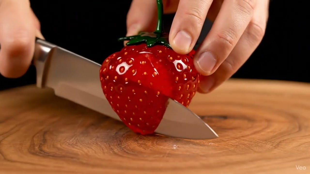 Shot in extreme macro perspective, a flawless, crystal clear fruit.