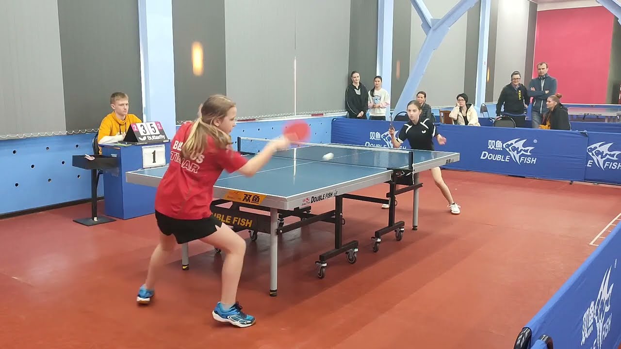 Медоева А.(черн. футб.) : Маркина Н.(красн. футб).Кубок г.Витебска. Tabletennis. Настольный теннис.