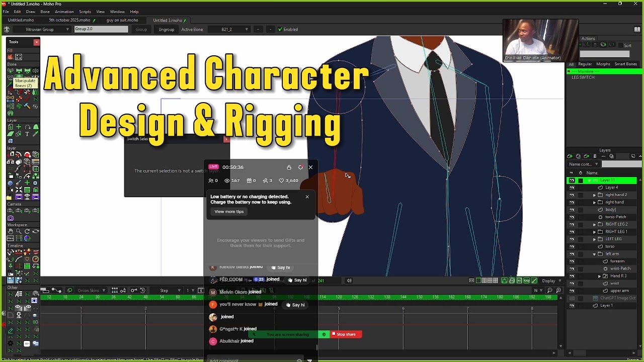 week 3 day 1 (Advanced Character Design and Rigging in Moho Pro)
