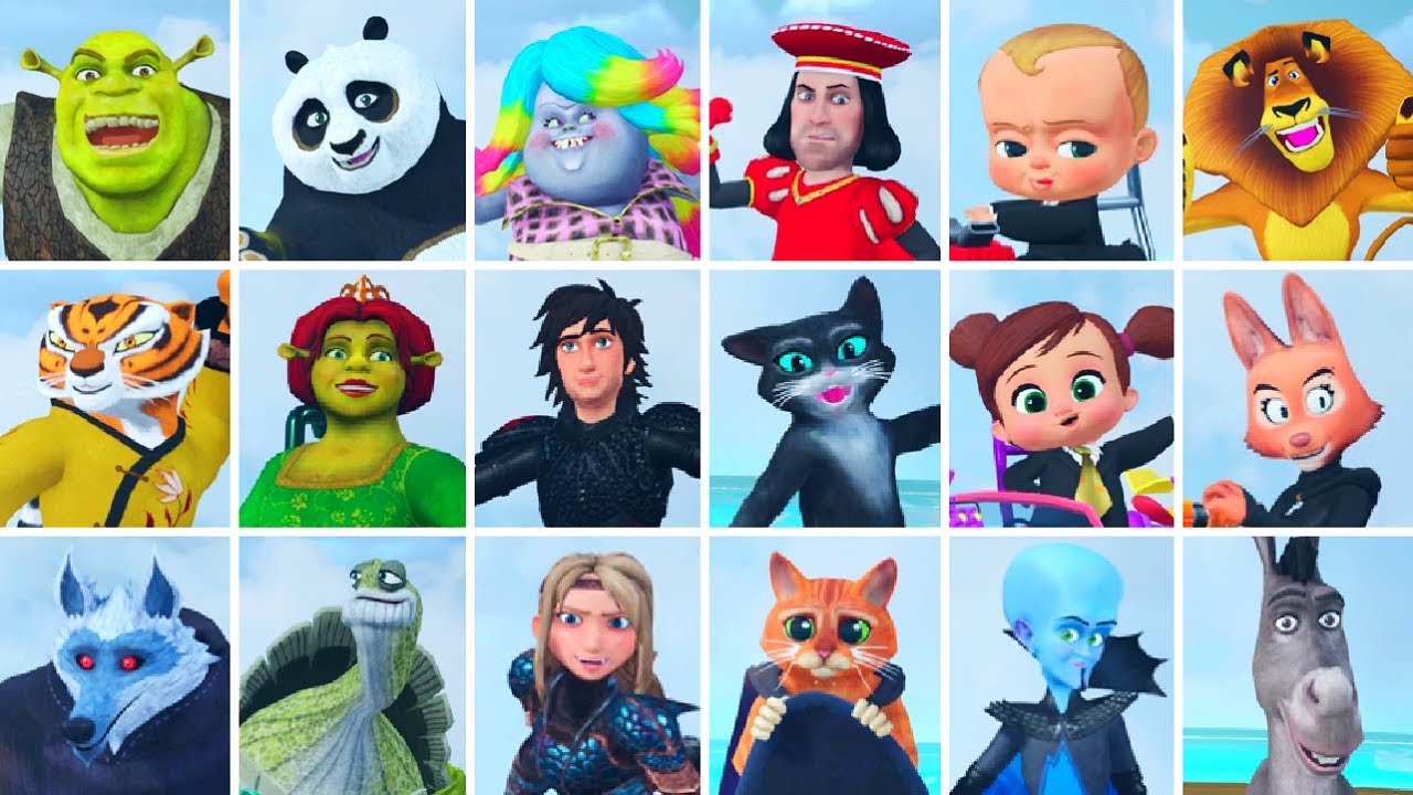 Dreamworks All-Star Kart Racing - All Characters