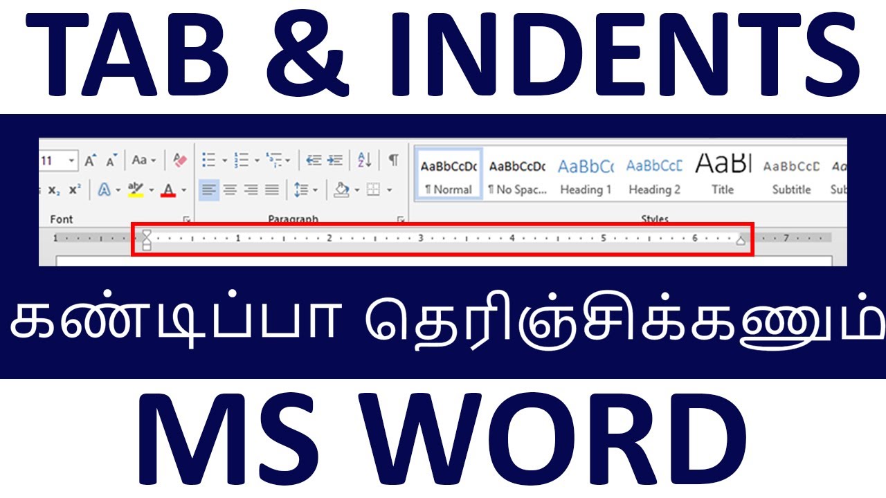 Tabs and indents in MS word in Tamil