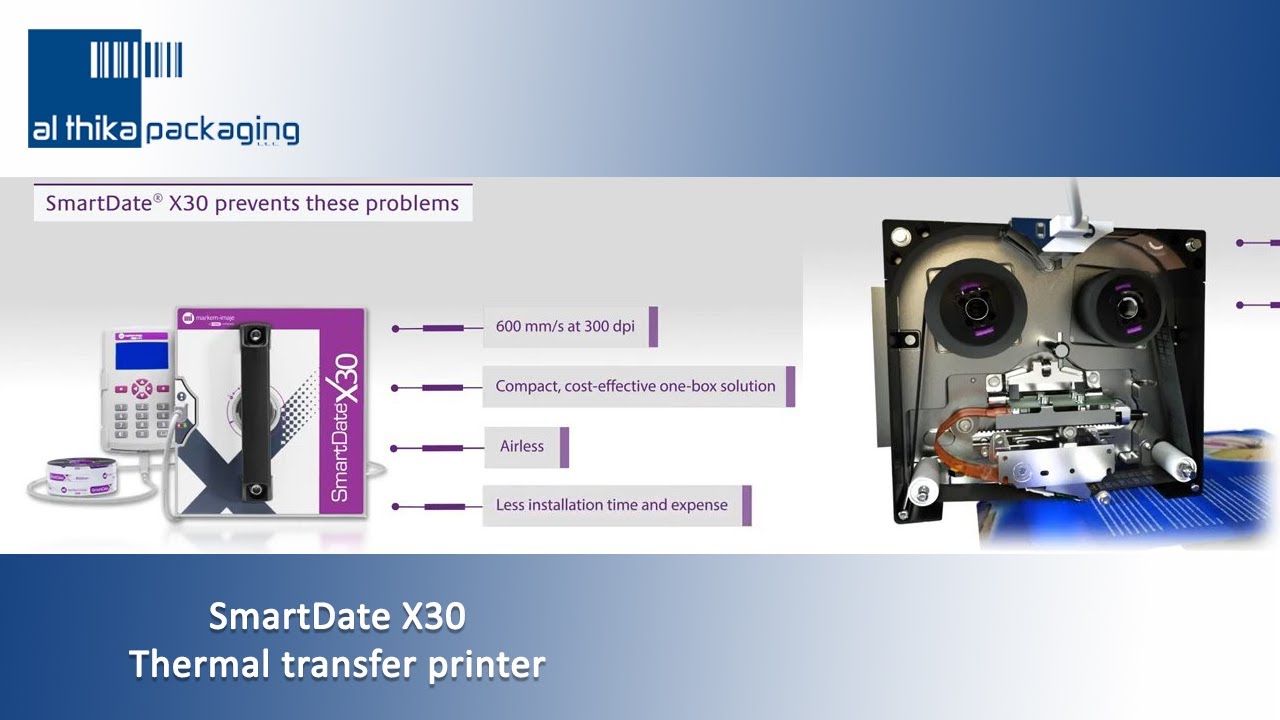SmartDate X30 thermal transfer printer by Markem-Imaje UAE & Oman