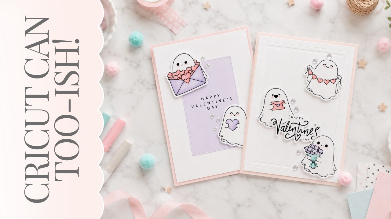 Создавайте собственные штампы с помощью ИИ и Cricut Print Then Cut | Открытки в стиле Pretty Pink...