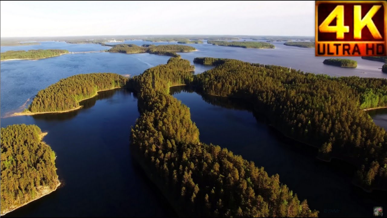 Punkaharju ilmasta FINLAND above   4K  Drone view