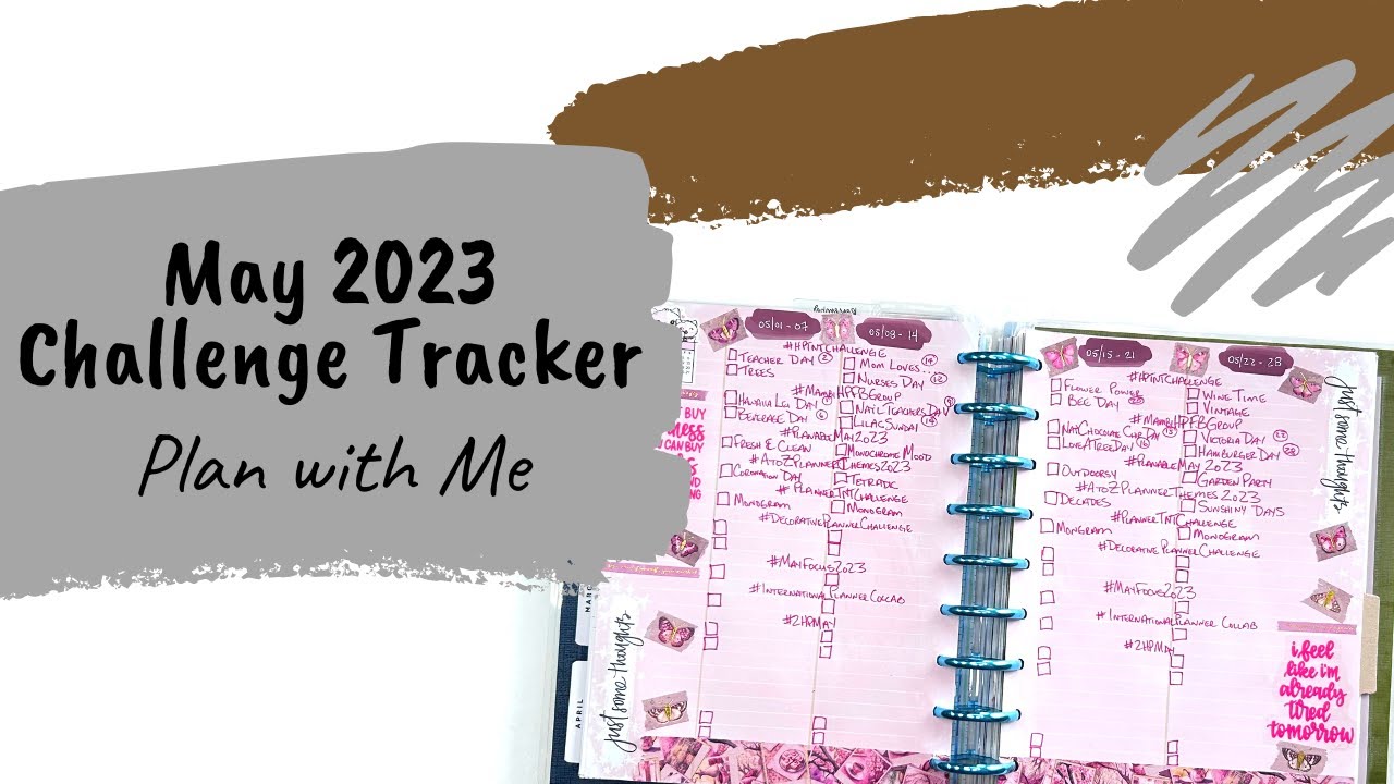 Monthly Challenge Tracker Plan with Me for May 2023 with Judi of JLBCrafts