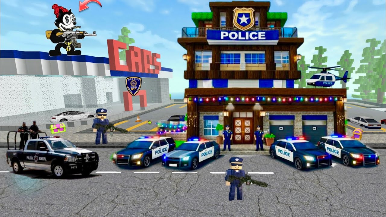 Robber Attacks the Police Station Epic Police Chase 🚔💥in school partycraft 