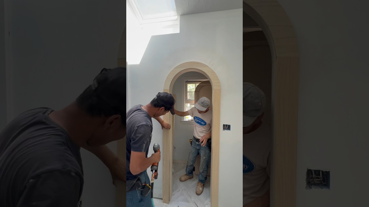 Arch door frame and trim  #woodworking #woodwork #archdoor #door #carpentry