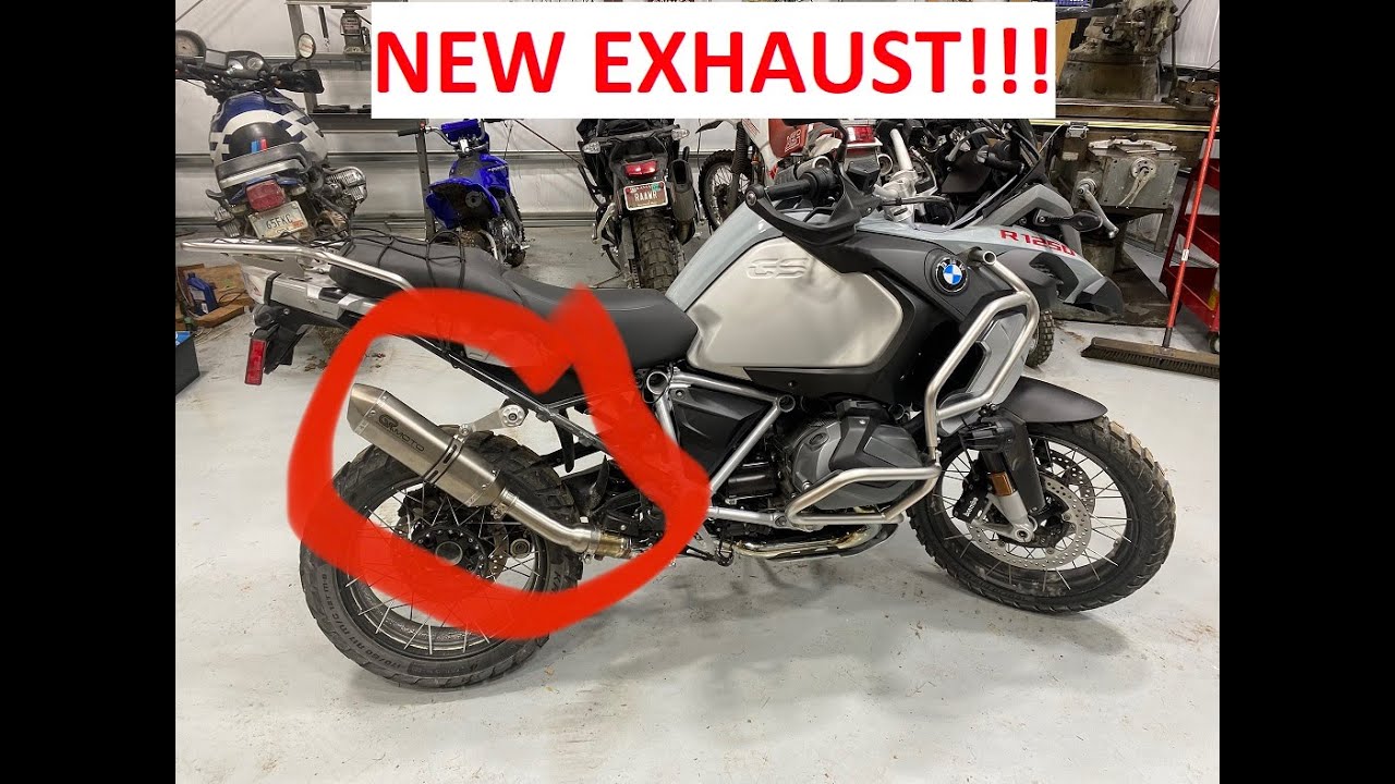 GRmoto Exhaust Unboxing, Installation, and Review on my BMW R1250GSA with sound clips!