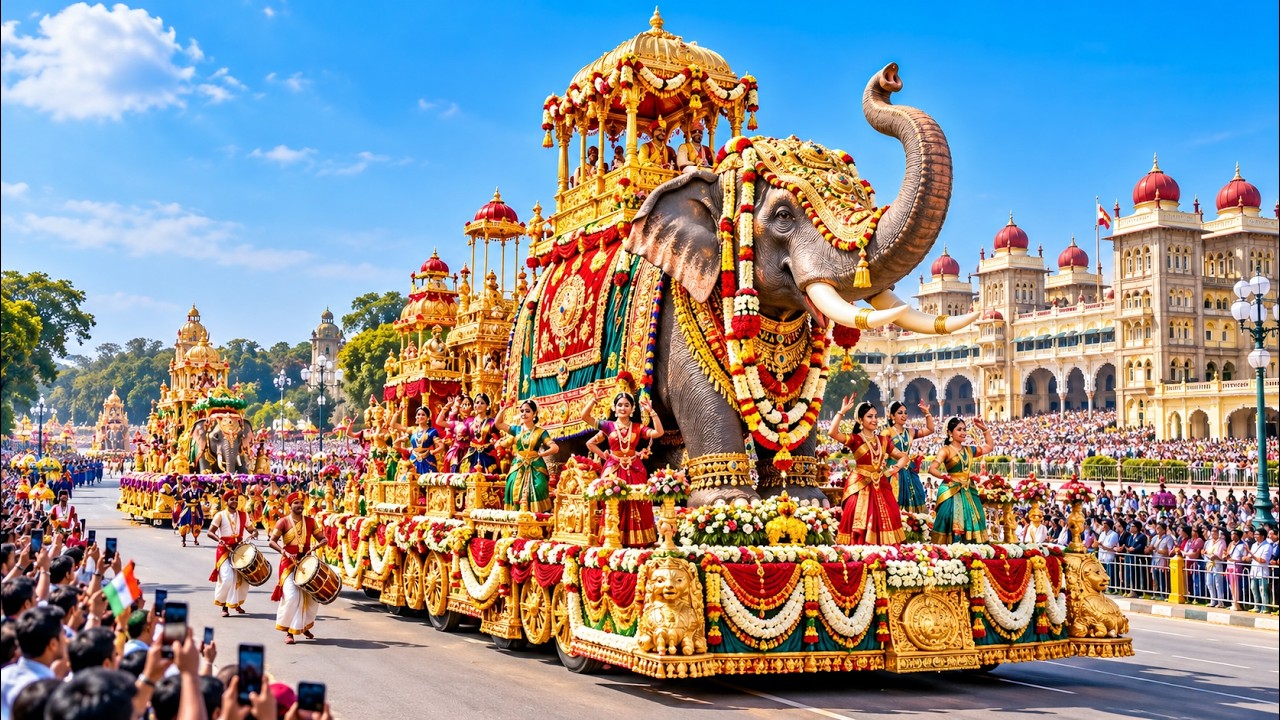 Mysuru Dasara 2026 Jamboo Savari | Giant Floats, Royal Elephants & Stunning 4K Parade