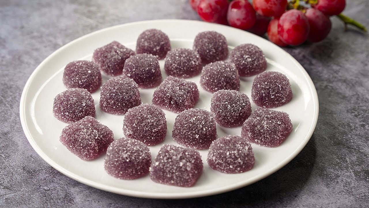 Grapes Gummy Candy | Grapes Jujubes Recipe | Grapes Gummies | Jello Candy Recipe | Yummy