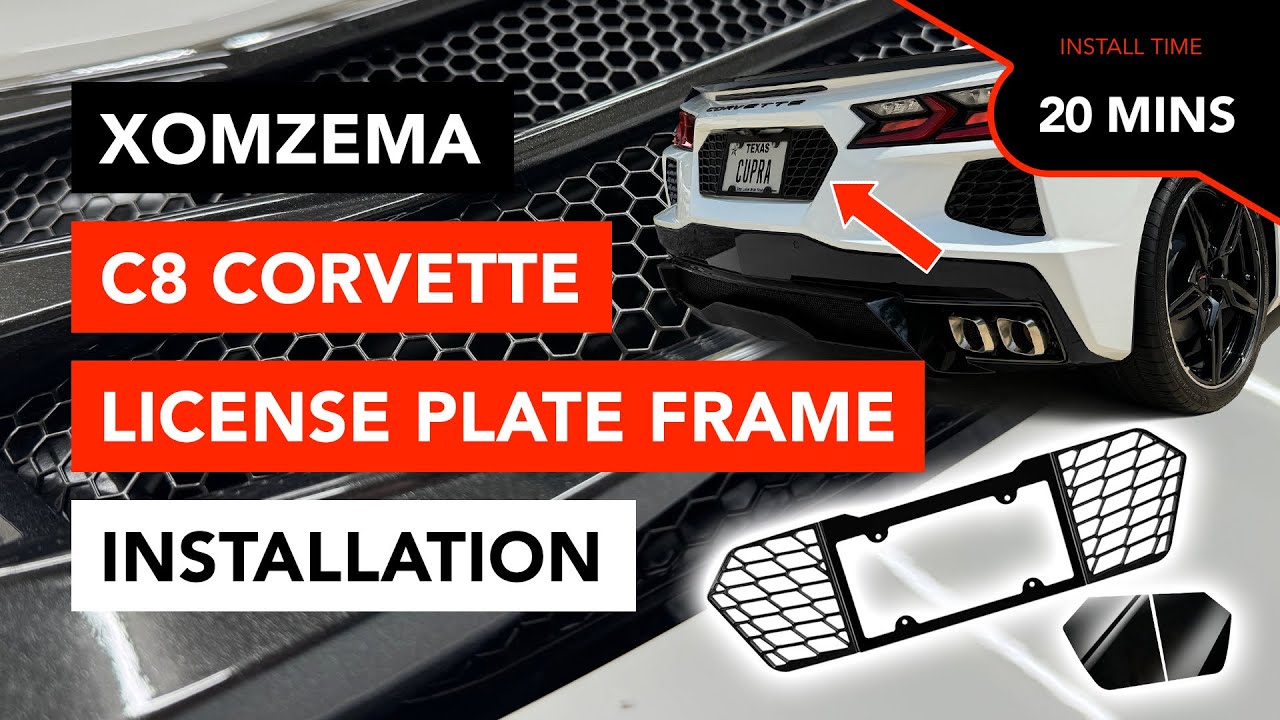 How to Install a Blackout License Plate Frame / Decals by Xomzema - C8 Corvette Coupe & Convertible