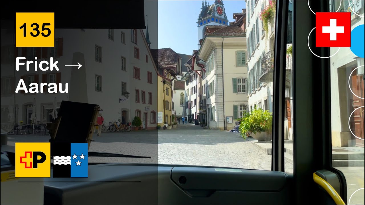 [4K] 🇨🇭 Cab Ride: POSTAUTO AARGAU | 135: Frick → Staffeleggpass → Aarau | Mercedes-Benz Citaro C2