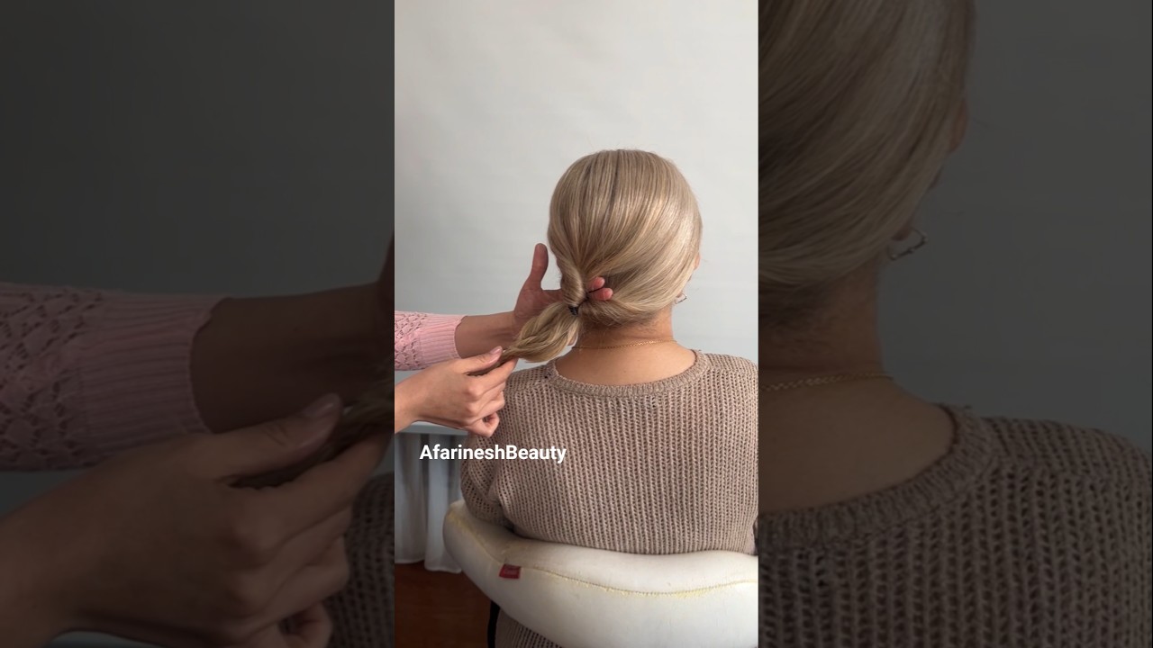 Как создать вирусную прическу с одной стороны с помощью скрученных прядей в хвосте ✨