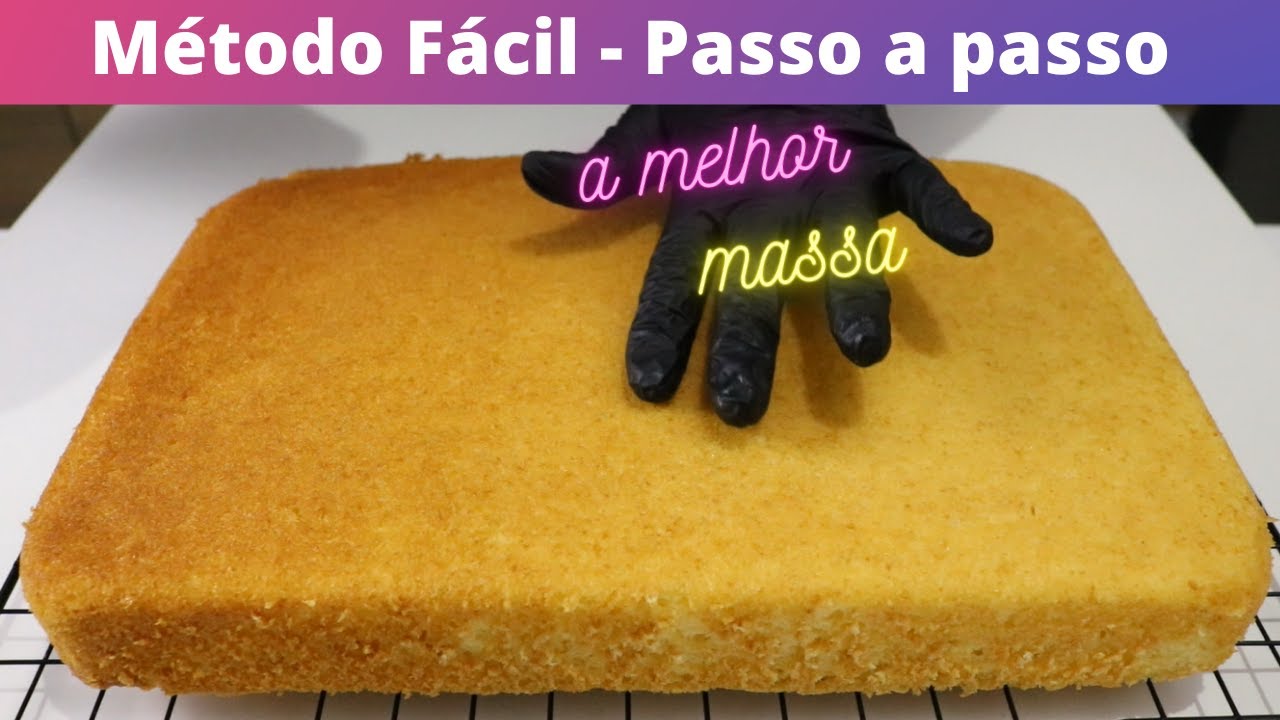MASSA PARA BOLO RETANGULAR (60 FATIAS) MÉTODO FÁCIL - MASSA CHIFFON