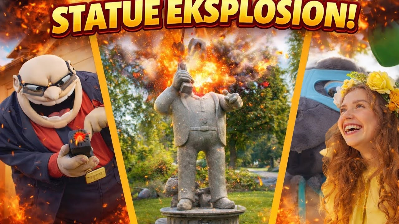 Dr. Tr&aelig;ls spr&aelig;nger de andres statuer i luften