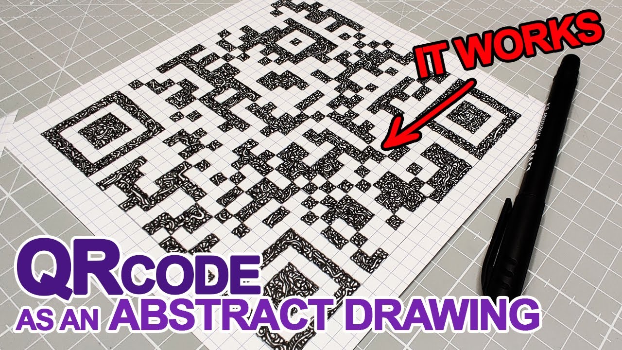Abstract QR Code with ink