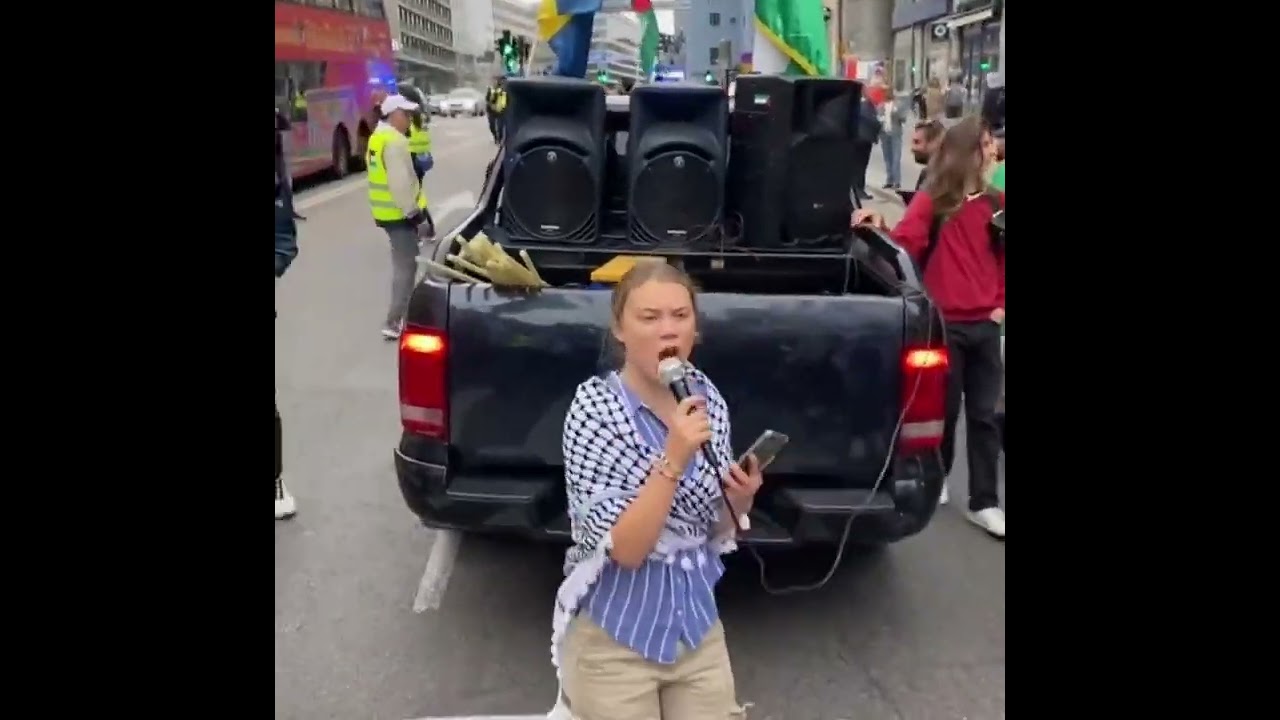 Greta Thunberg, a climate activist now leads an Islamic human rights protest.